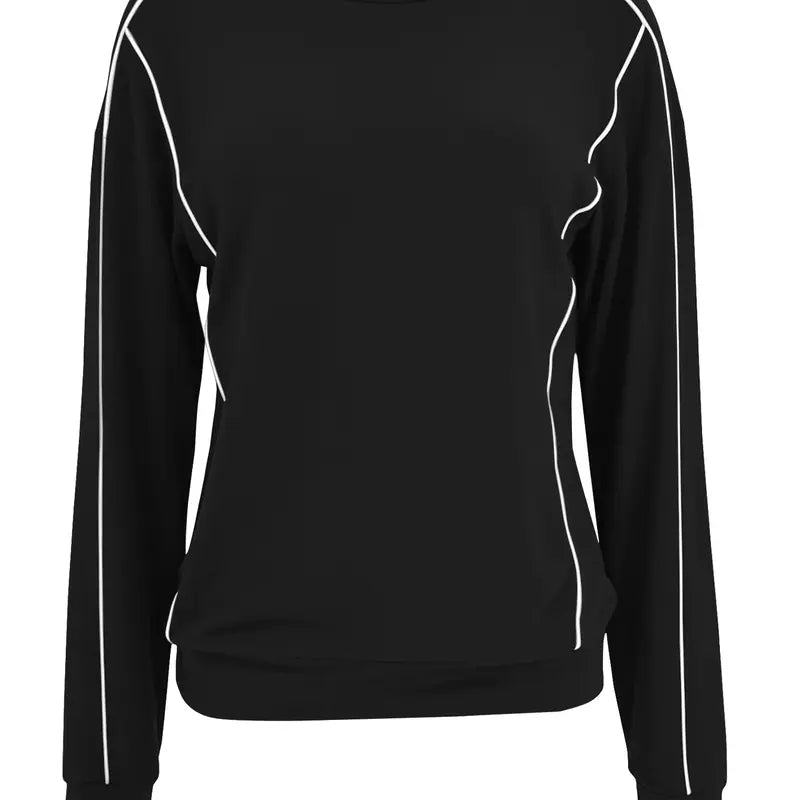 Women's Casual 2-Piece Athleisure Set - Soft Knit Long-Sleeve Pullover and Athletic Pants, Machine Washable Coordinated Outfit for Workouts and Travel