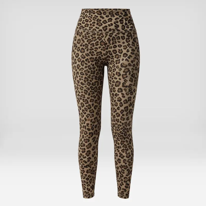 Women's Athletic Matching Sets - Leopard Print Long Jacket, Cropped Jacket, Racerback Tank, and Cropped Trousers - Individually Sold, Full Zip, Slim Fit, Ideal for Yoga and Gym Workouts