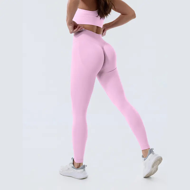Coral Canton High-Waisted Seamless Sports Leggings for Women with Tummy Control and Compression - Scrunch Butt Design, No Front Seam, Buttery Soft Yoga and Gym Leggings for Sculpting Fit in All Seasons