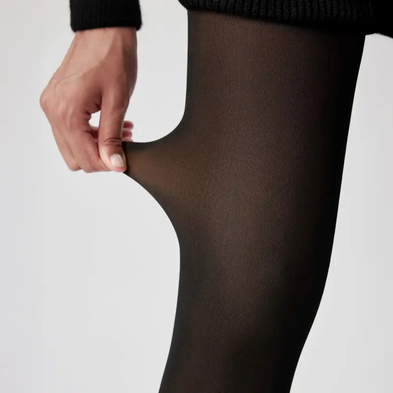 Katch Me Chic Women's Fleece-Lined Thermal Tights - Trendy High-Waisted Stretchy Pantyhose for Versatile Streetwear