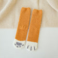Cat-Paw Coral Velvet Sleep Socks – Soft Thick Cozy Floor Socks
