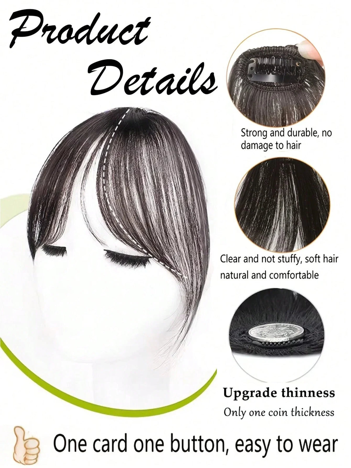 Clip-In French Bangs Hair Extension – Seamless Natural Look