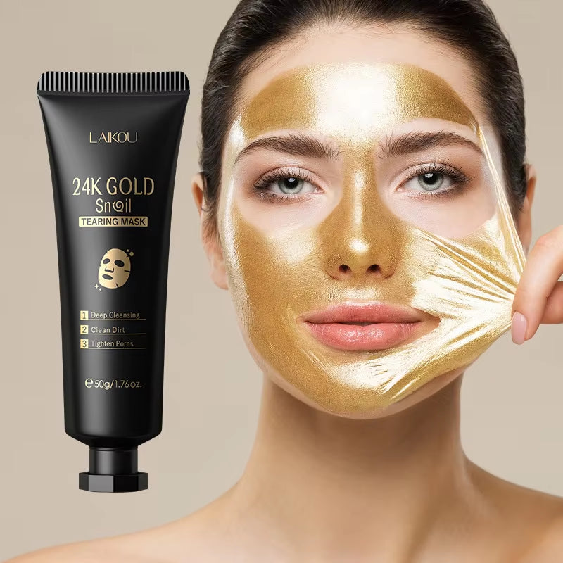 24K Gold Sakura Tear-Off Peel Mask – Spa Night Facial Treat