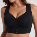Women's Wire-Free Posture Support Sports Bra - Animal Print V-Neck, Breathable Mesh, Removable Pads, Gentle Support, Machine Washable, Comfortable Unlined Bralette for Yoga and Gym