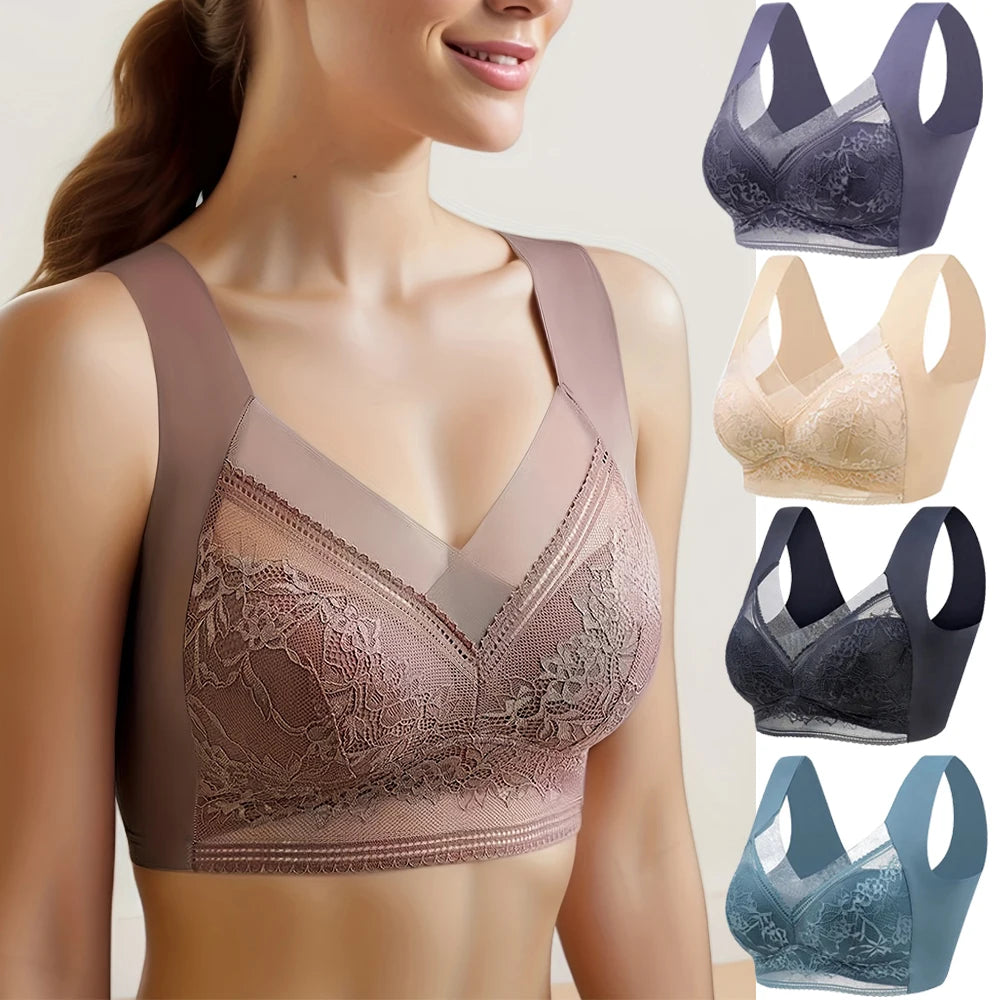 Silkcloud Ice Silk Wireless Push-Up Bralette – Seamless Lace Comfort