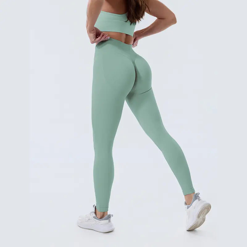 Coral Canton High-Waisted Seamless Sports Leggings for Women with Tummy Control and Compression - Scrunch Butt Design, No Front Seam, Buttery Soft Yoga and Gym Leggings for Sculpting Fit in All Seasons