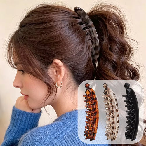 Banana & Fish Claw Hair Clip – Playful Ponytail Twist Barrette