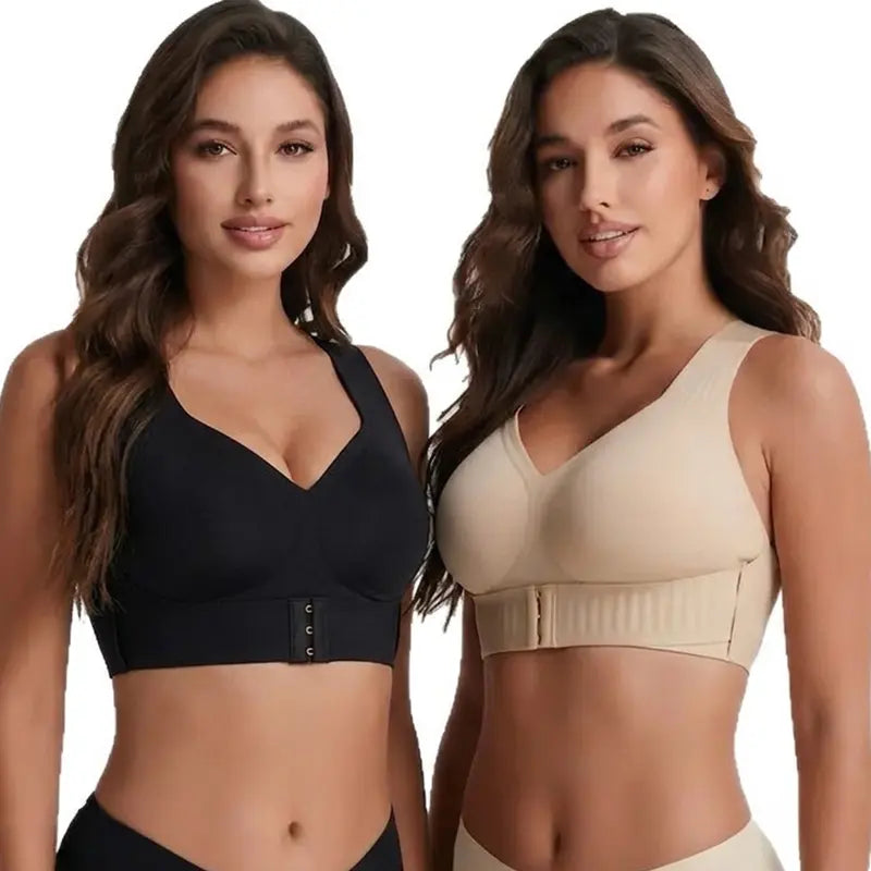 Women's Wire-Free Posture Support Sports Bra - Animal Print V-Neck, Breathable Mesh, Removable Pads, Gentle Support, Machine Washable, Comfortable Unlined Bralette for Yoga and Gym