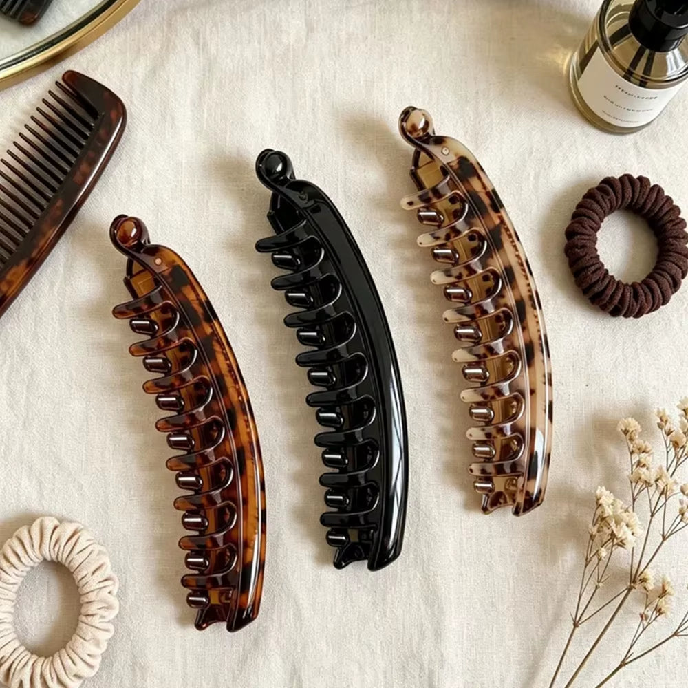 Banana & Fish Claw Hair Clip – Playful Ponytail Twist Barrette